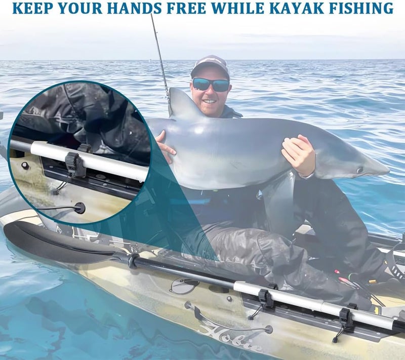 Huntury Kayak Paddle & Fishing Net Holder - Track Mount Accessories for Canoe, Paddle Board - Image 2